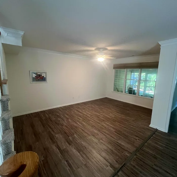 Finished flooring installation in living room